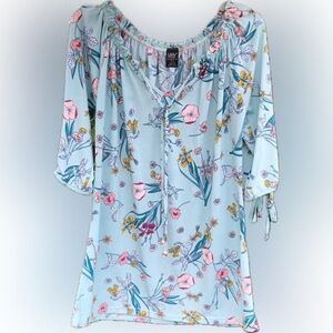 Lildy tunic dress.  Blue print.  Sz Small